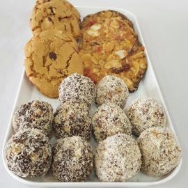 Photo---Passover-Peanut-Butter-Cookies-Bliss-Balls-Cacoa-Balls-and-Florentines